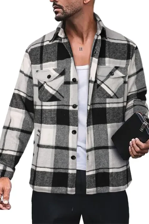 Men’s Plaid Blouse Men’s Clothing