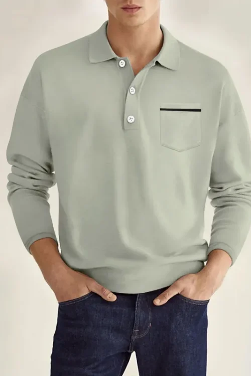 Men’s Solid Color Polo Shirt Men’s Clothing