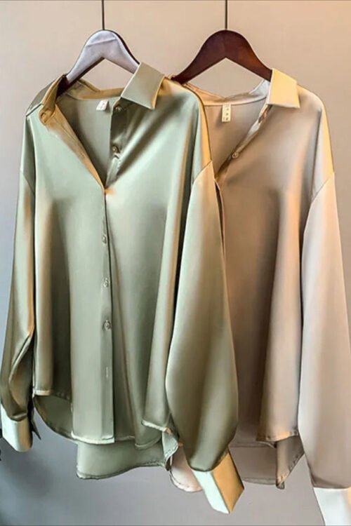 Women’s Blouse Long Sleeve Blouses Casual Solid Color