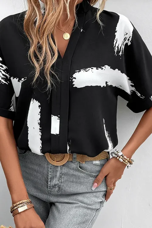 Women’s Blouse Half Sleeve Blouses Printing Casual Simple Style Printing