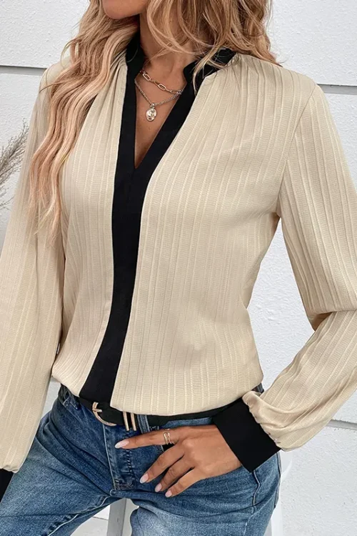 Women’s Blouse Long Sleeve Blouses Casual Elegant Solid Color