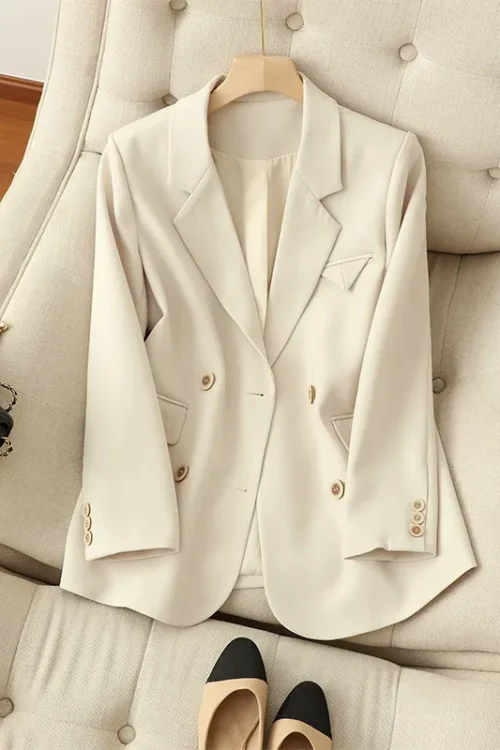 Women’s Coat Long Sleeve Blazers Pocket Casual Classic Style Solid Color