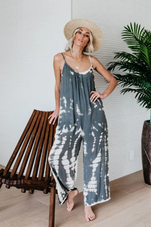 Women’s Daily Fashion Color Block Full Length Printing Jumpsuits