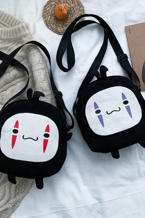 Women’s Medium Canvas Cartoon Cute Zipper Crossbody Bag