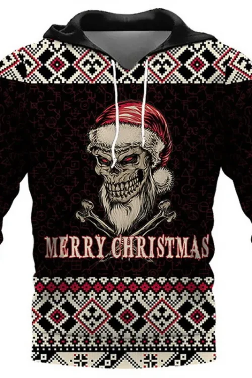 Men’s Hoodie Long Sleeve Men’s Hoodies 3d Print Hip-hop Christmas Tree