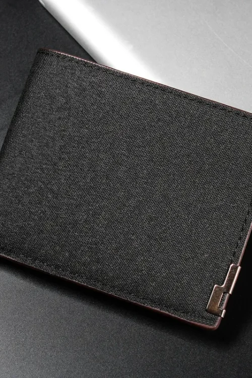 Unisex Solid Color Denim Open Card Holder