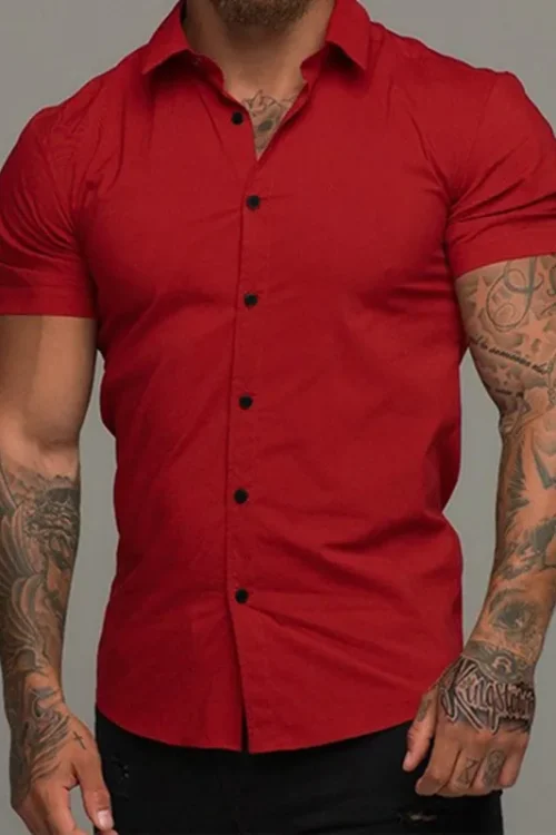 Men’s Solid Color Shirt Men’s Clothing