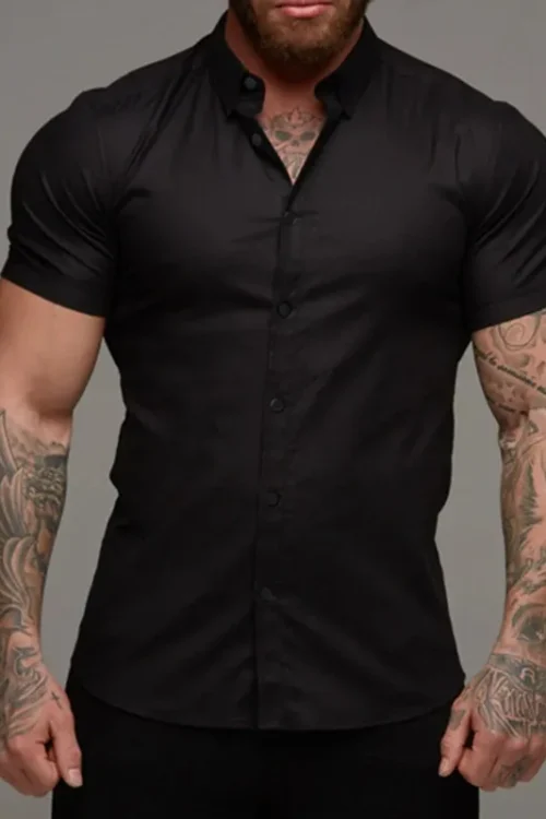 Men’s Solid Color Shirt Men’s Clothing