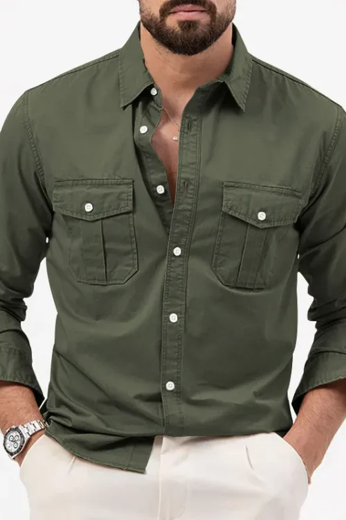 Men’s Solid Color Shirt Men’s Clothing