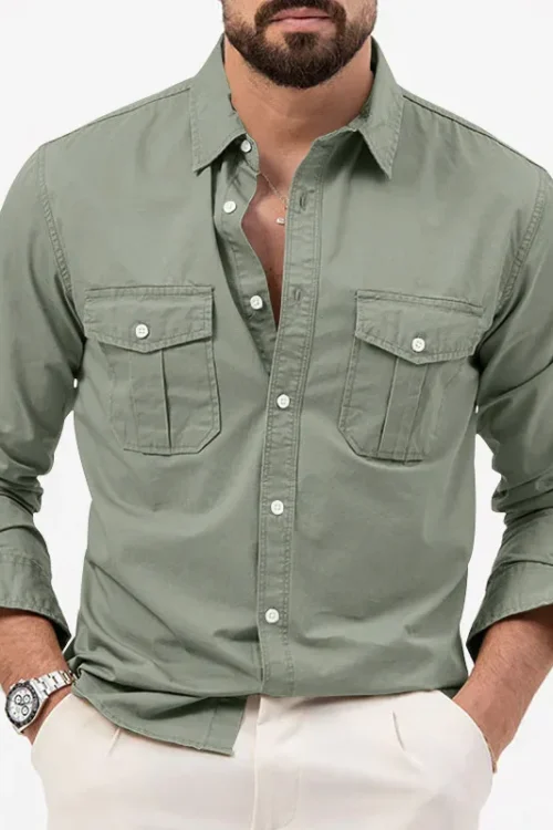 Men’s Solid Color Shirt Men’s Clothing