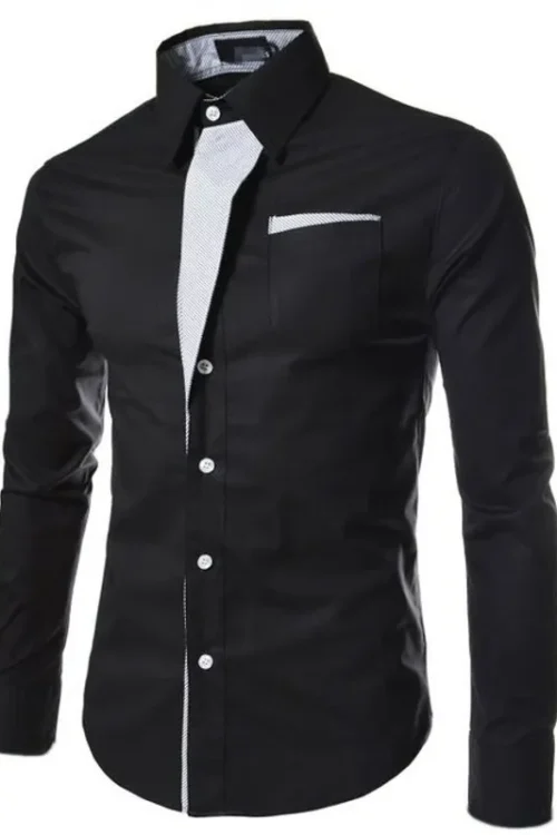 Men’s Solid Color Shirt Men’s Clothing