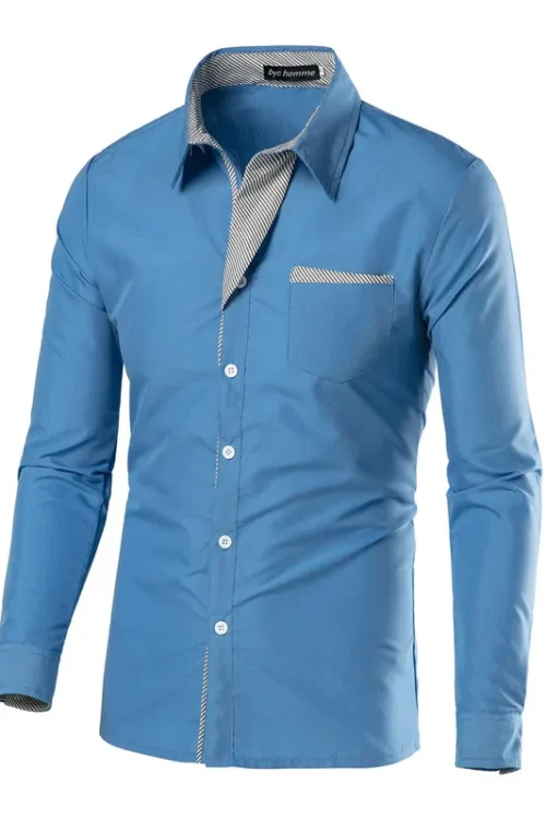 Men’s Solid Color Shirt Men’s Clothing