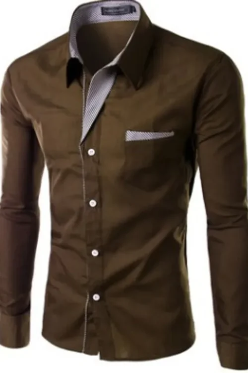 Men’s Solid Color Shirt Men’s Clothing