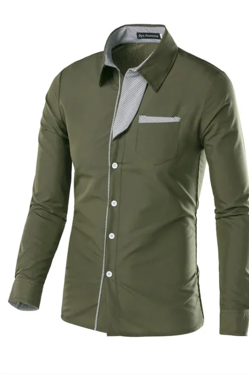 Men’s Solid Color Shirt Men’s Clothing