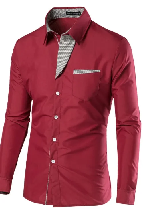 Men’s Solid Color Shirt Men’s Clothing