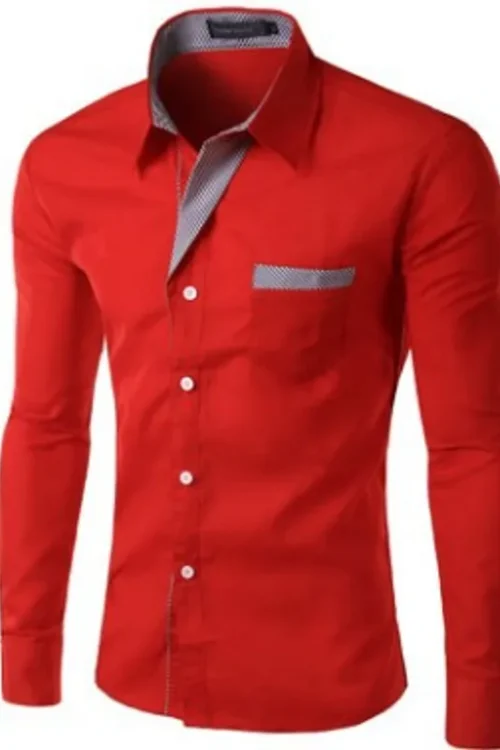 Men’s Solid Color Shirt Men’s Clothing