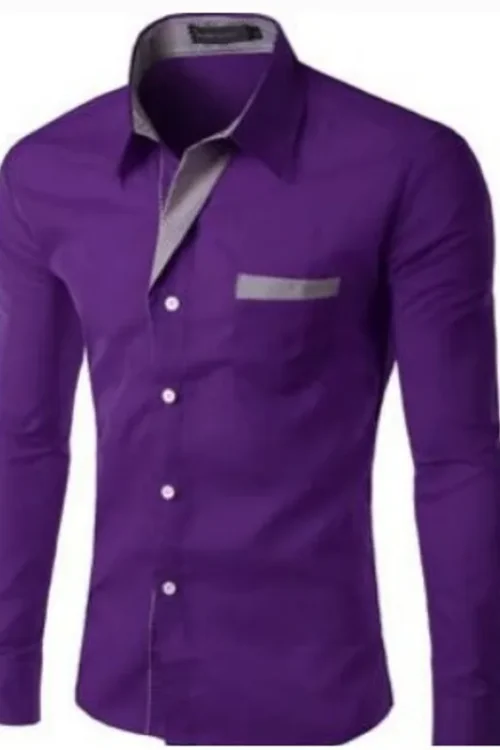 Men’s Solid Color Shirt Men’s Clothing