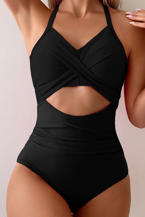 Women’s Basic Modern Style Solid Color 1 Piece One Piece Swimwear