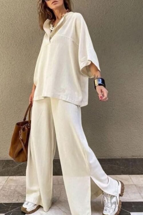 Daily Women’s Casual Solid Color Polyester Pants Sets Pants Sets