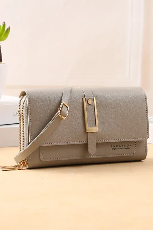 Women’s Pu Leather Solid Color Lingge Elegant Basic Classic Style Square Zipper Square Bag