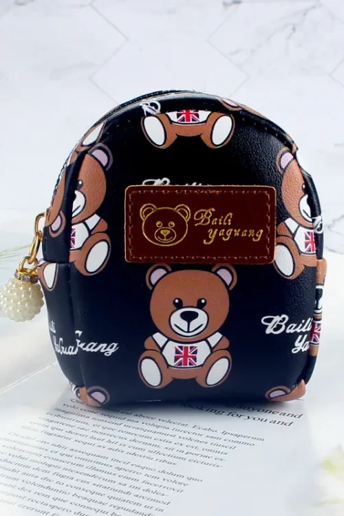 Women’s Bear Pu Leather Zipper Coin Purses