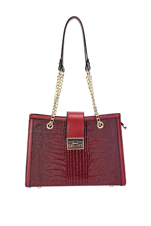 Women’s Medium Pu Leather Solid Color Crocodile Streetwear Square Zipper Underarm Bag