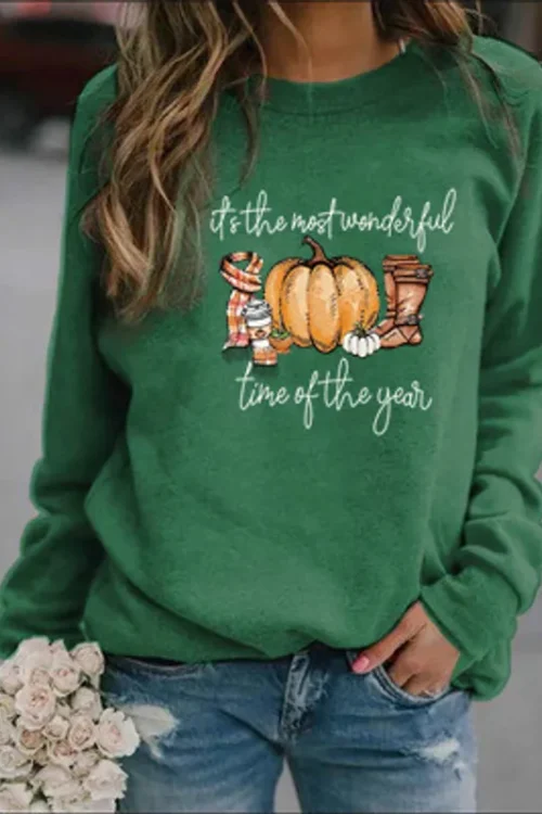 Women’s Hoodie Long Sleeve Hoodies & Sweatshirts Printing Casual Pumpkin Letter