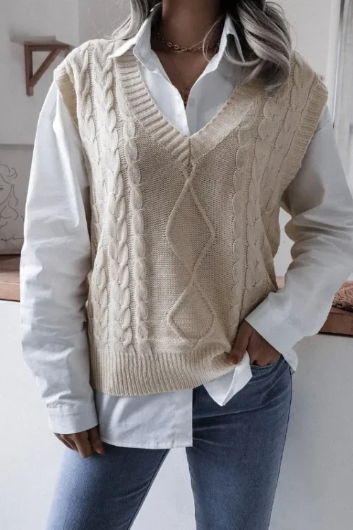 Women’s Sweater Sleeveless Sweaters & Cardigans Casual Solid Color