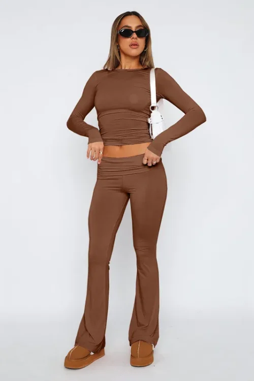 Daily Women’s Casual Solid Color Spandex Polyester Pants Sets Pants Sets