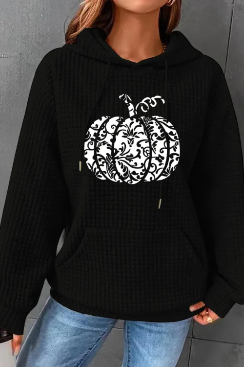 Hoodies & Sweatshirts Long Sleeve Printing Pocket Streetwear Pumpkin