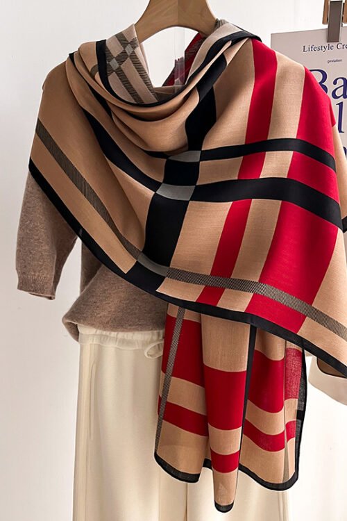 Women’s Simple Style Geometric Polyester Scarf