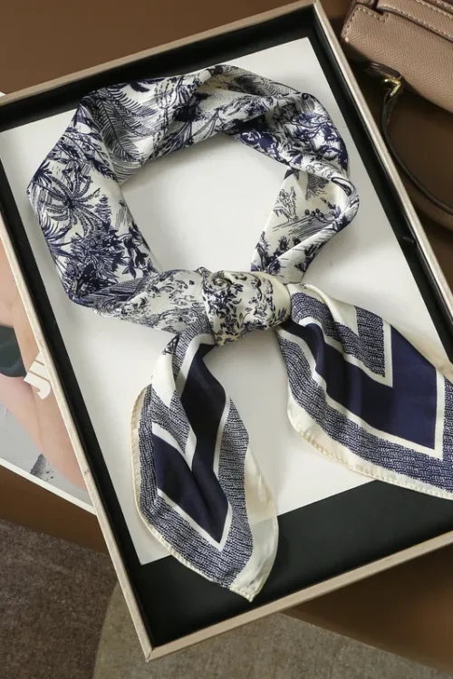 Women’s Simple Style Printing Polyester Printing Silk Scarf